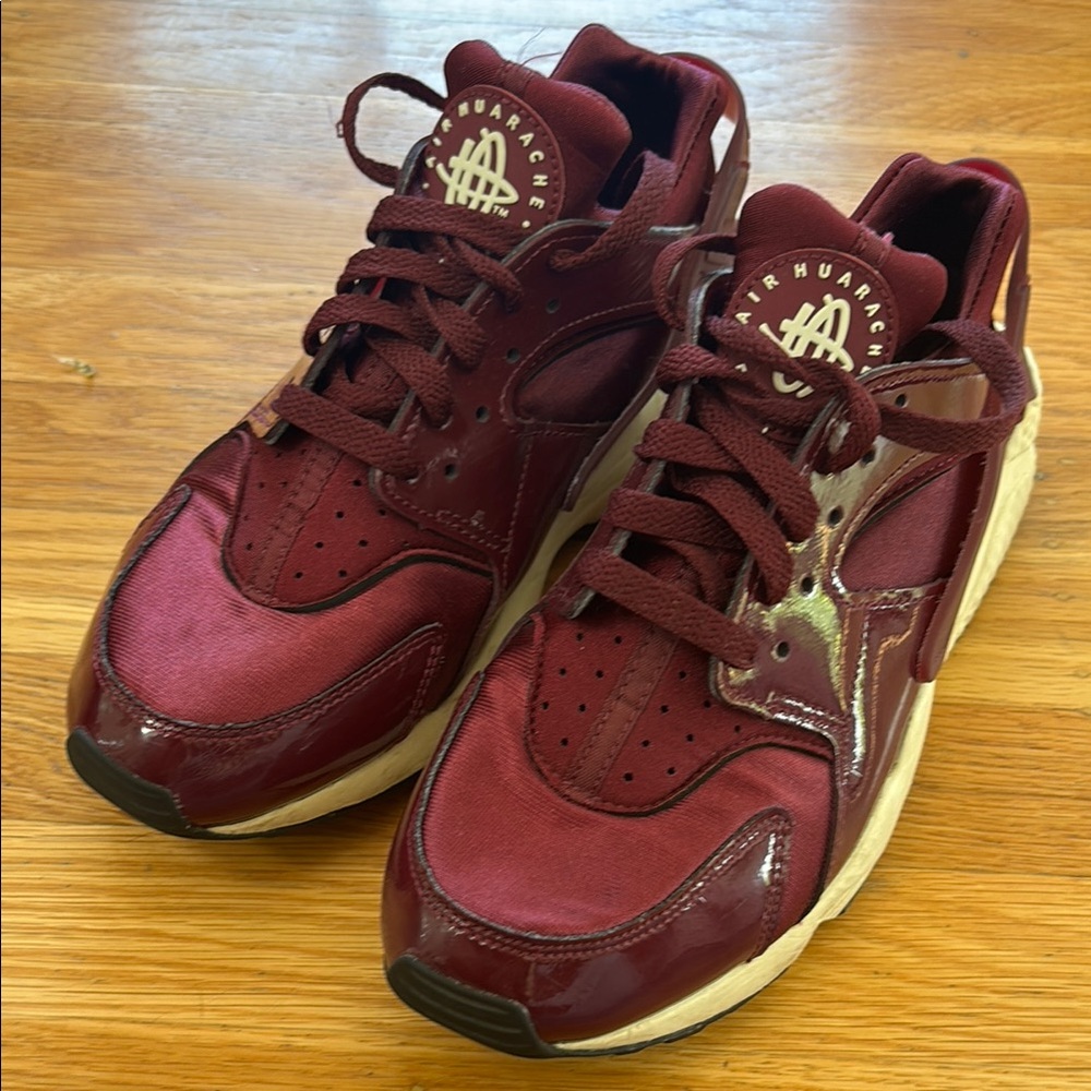 Nike Red and White Sneakers with Huarache Design